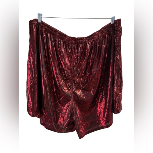Murano red gloss sparkle metallic high waisted shorts - Picture 3 of 3